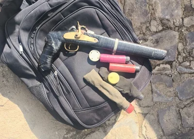 Arma artesanal apreendida pela PRF