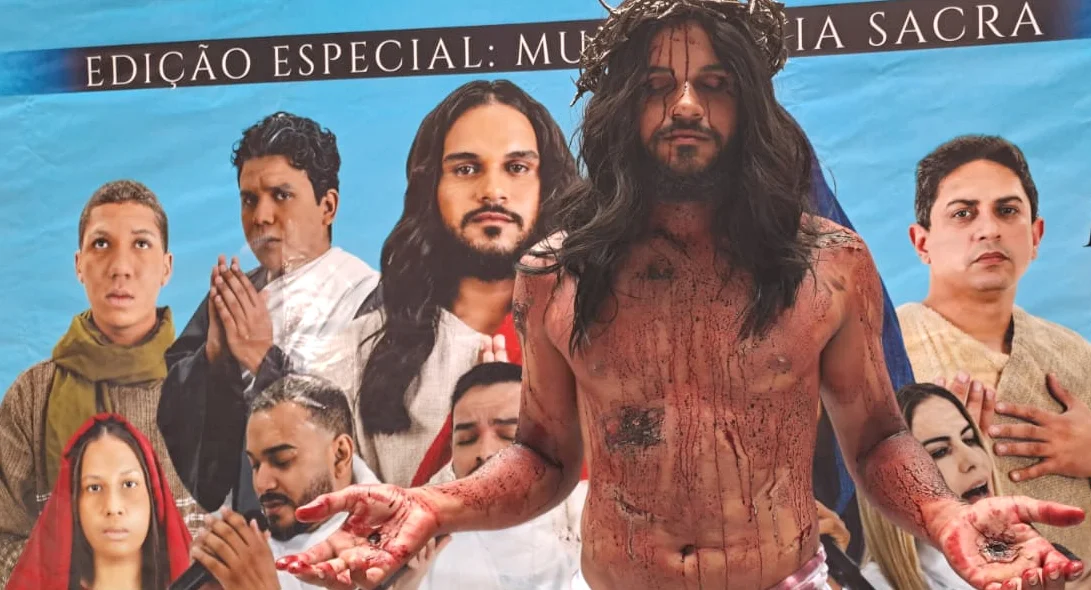 Ator Pedro Lívio interpretando Jesus