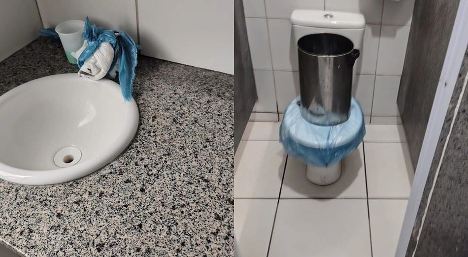 Banheiros quebrados