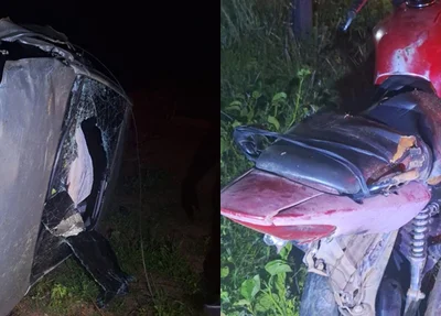Colisão entre carro e moto deixa dois feridos na zona rural de Campo Maior