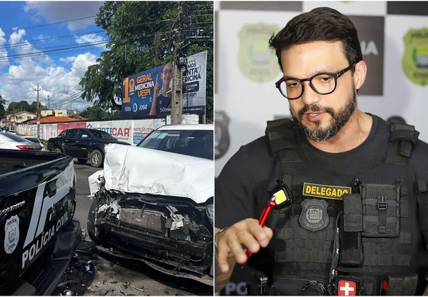 Delegado Eduardo Aquino fica ferido após acidente com viatura em Teresina