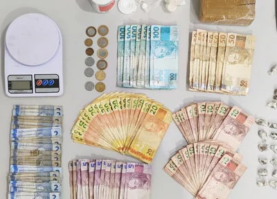 Dinheiro apreendido em boca de fumo na cidade de Porto