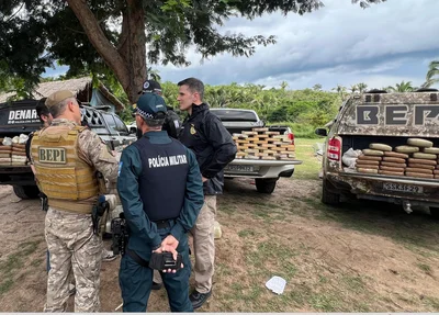 Droga apreendida pelas polícias civil e militar do Piauí em Caxias-MA