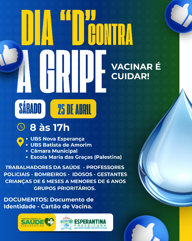Esperantina realiza "Dia D" de Vacinação contra a Influenza neste sábado