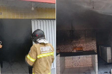 Fritadeira elétrica provoca incêndio em lanchonete na cidade de Oeiras