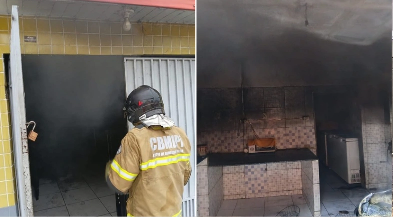 Fritadeira elétrica provoca incêndio em lanchonete na cidade de Oeiras