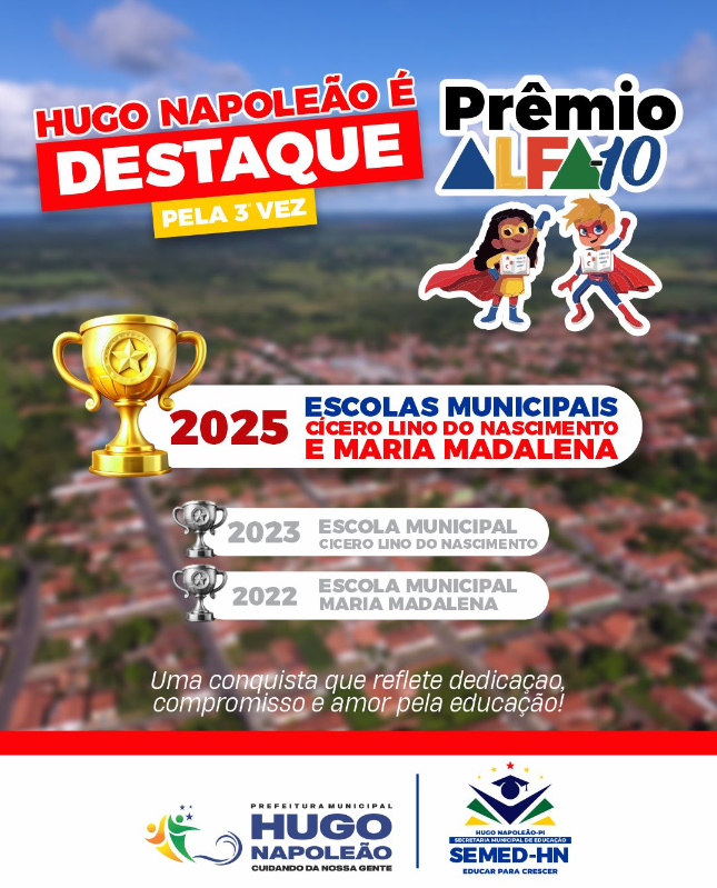 Hugo Napoleão conquista Prêmio Alfa-10 pela 3ª vez e se destaca com duas escolas premiadas na mesma edição