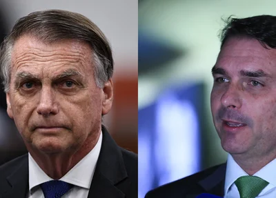 Jair Bolsonaro e Flávio Bolsonaro
