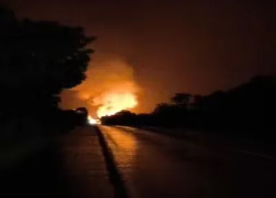 Momento da explosão