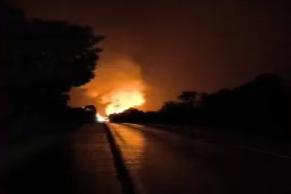 Momento da explosão