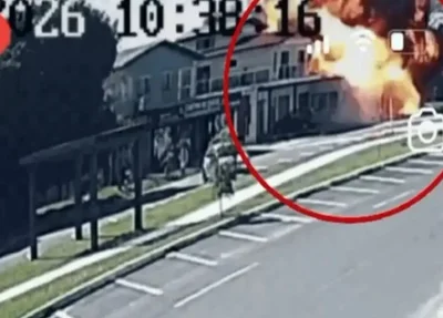 Momento da queda do avião
