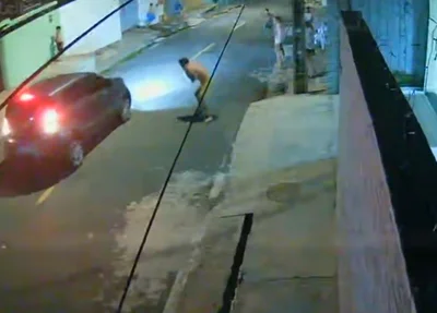 Momento em que motorista de aplicativo atira na vítima no bairro São Pedro