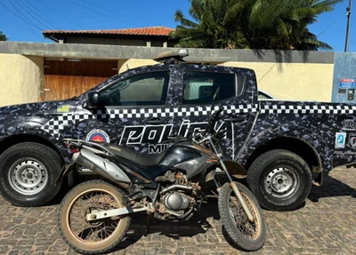 Moto recuperada pela Polícia Militar
