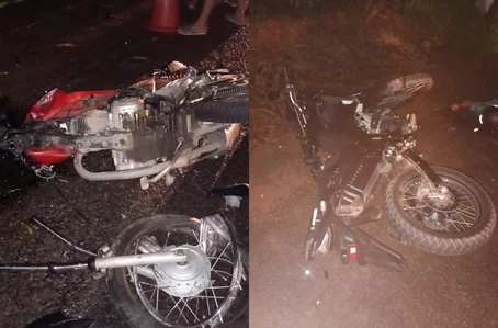 Motocicletas envolvidas no acidente na localidade David Caldas