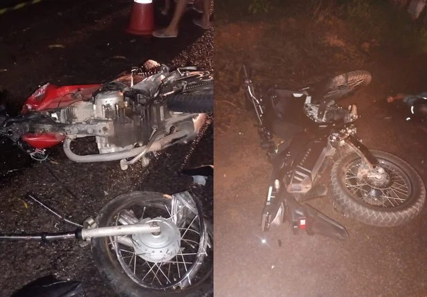 Motocicletas envolvidas no acidente na localidade David Caldas