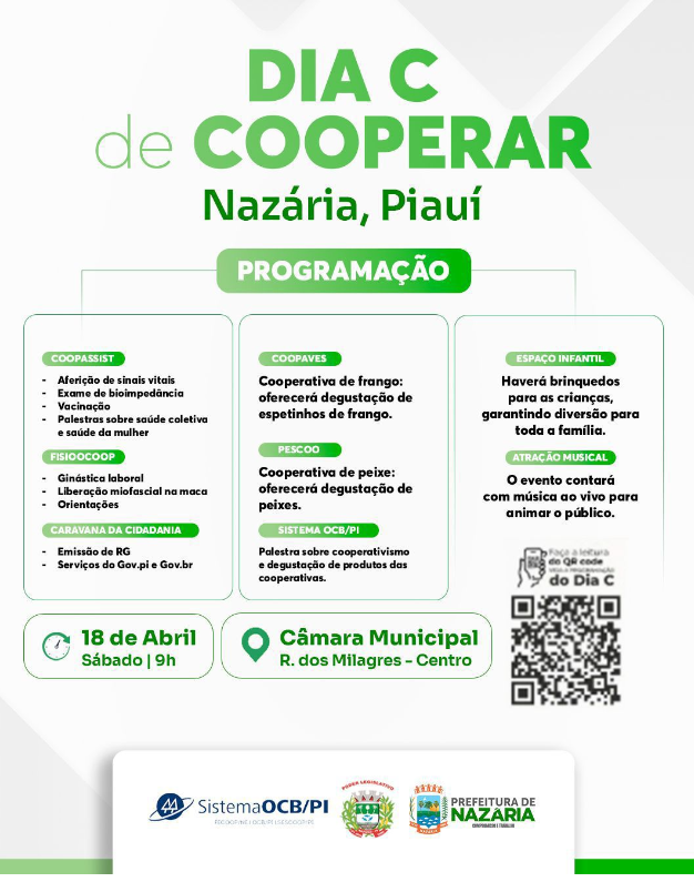 Nazária se mobiliza para manhã de cidadania e cooperativismo neste sábado