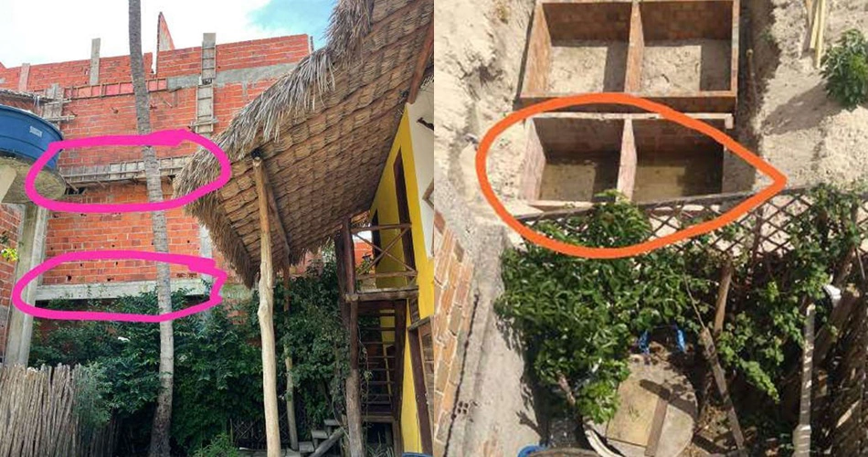 Obra sem recuo e fossas próximas a poço