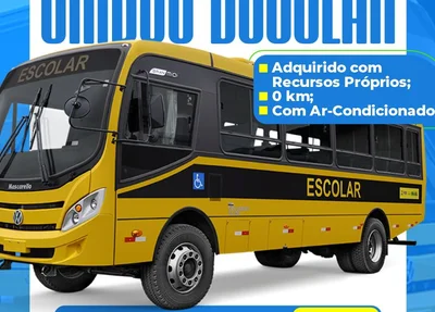 Prefeitura de Beneditinos entrega ônibus escolar 0 km adquirido com recursos próprios