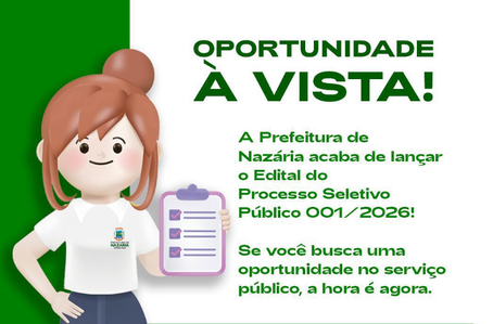 Prefeitura de Nazária abre seletivo com vagas para professores