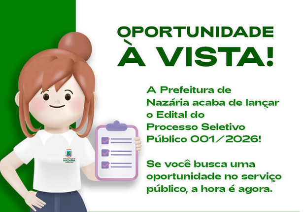 Prefeitura de Nazária abre seletivo com vagas para professores