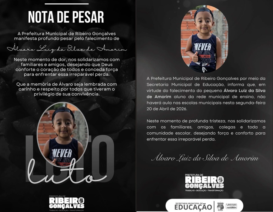 Prefeitura de Ribeiro Gonçalves lamentou morte