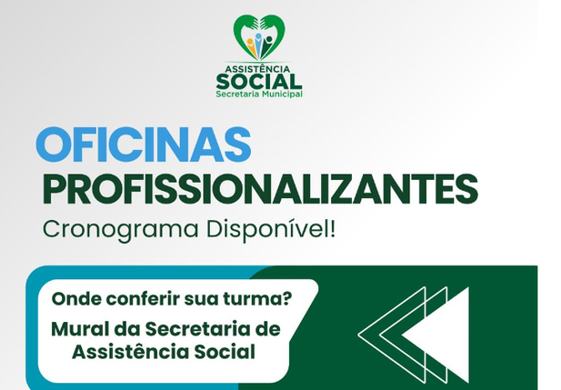 Secretaria Municipal de Assistência Social de Esperantina divulga horários e locais de cursos profissionalizantes