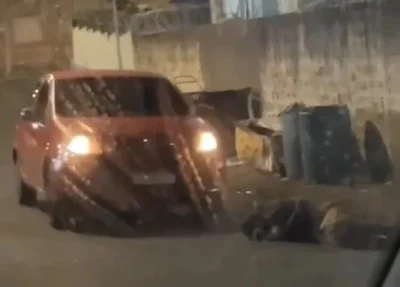 SPIA flagrou o momento em que a mulher atropela o morador de rua enquanto ele dormia