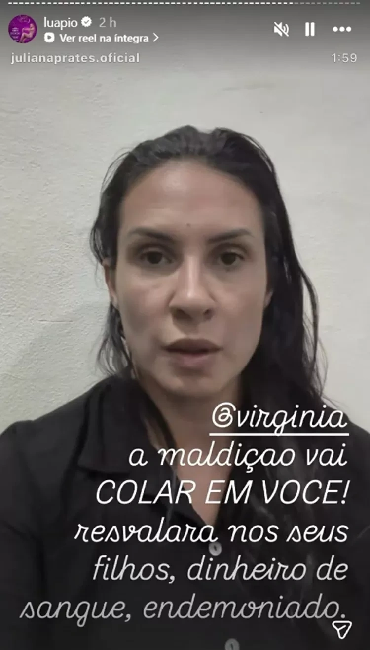 Storie de Luana Piovani criticando Virginia Fonseca