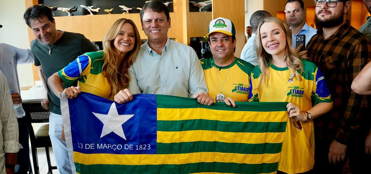 Tiago Junqueira com Tarcísio de Freitas