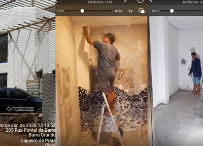 Trabalhadores na obra