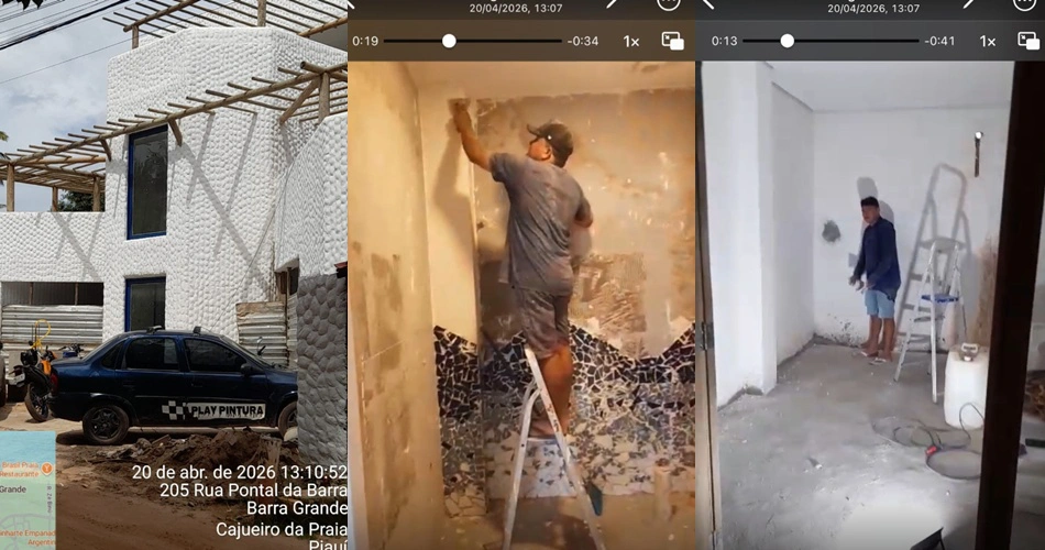 Trabalhadores na obra