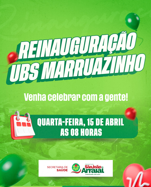 UBS do Marruazinho será reinaugurada nesta quarta (15) em São João do Arraial