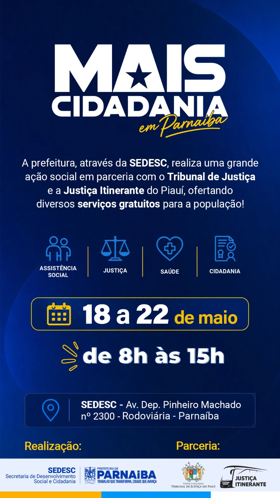 A iniciativa segue até o dia 22 de maio em Parnaíba