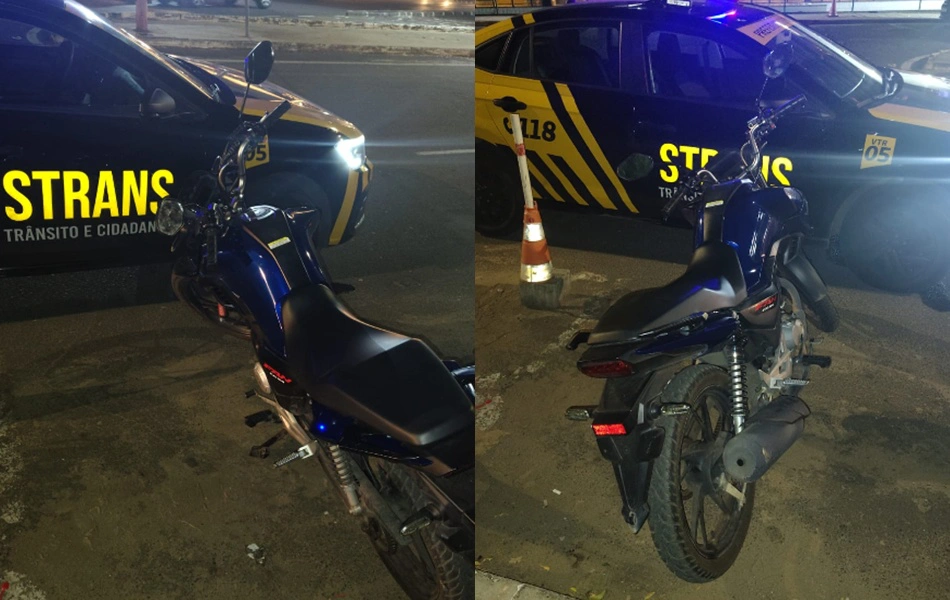 Agentes da STRANS recuperam motocicleta roubada