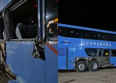 Caminhão desgovernado atinge ônibus da Guanabara na BR 343 em Capitão de Campos