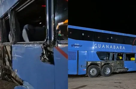 Caminhão desgovernado atinge ônibus da Guanabara na BR 343 em Capitão de Campos