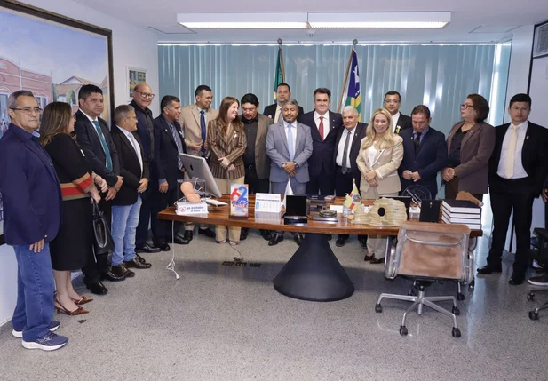 Ciro Nogueira recebe grupo de prefeitos durante marcha