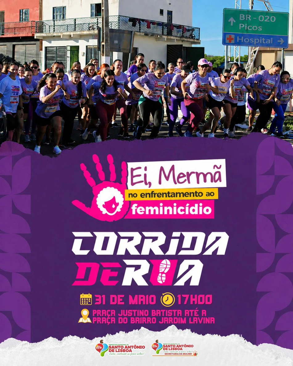 Corrida “Ei, Mermã” mobiliza população no combate ao feminicídio em Santo Antônio de Lisboa