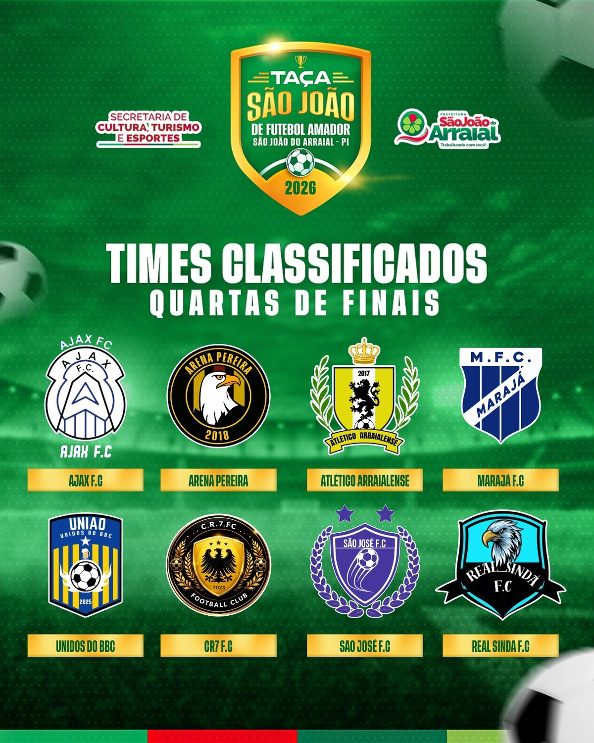 Definidos os duelos das quartas de final da Taça São João de Futebol Amador