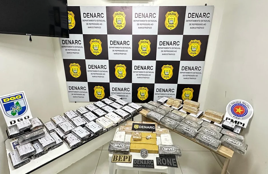 Droga apreendida durante ação do DENARC em Caxias-MA