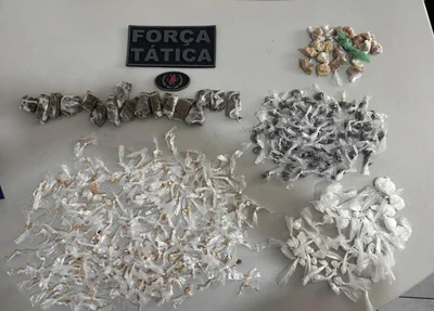 Drogas apreendidas na Vila Mandacaru