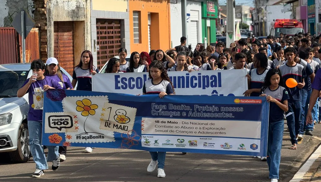 Esperantina foi às ruas em defesa das crianças e adolescentes durante mobilização da campanha #FaçaBonito.