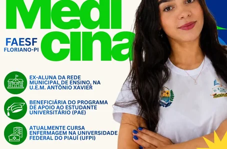 Ex-aluna da Rede Municipal de Ensino de Francinópolis é aprovada em Medicina na FAESF
