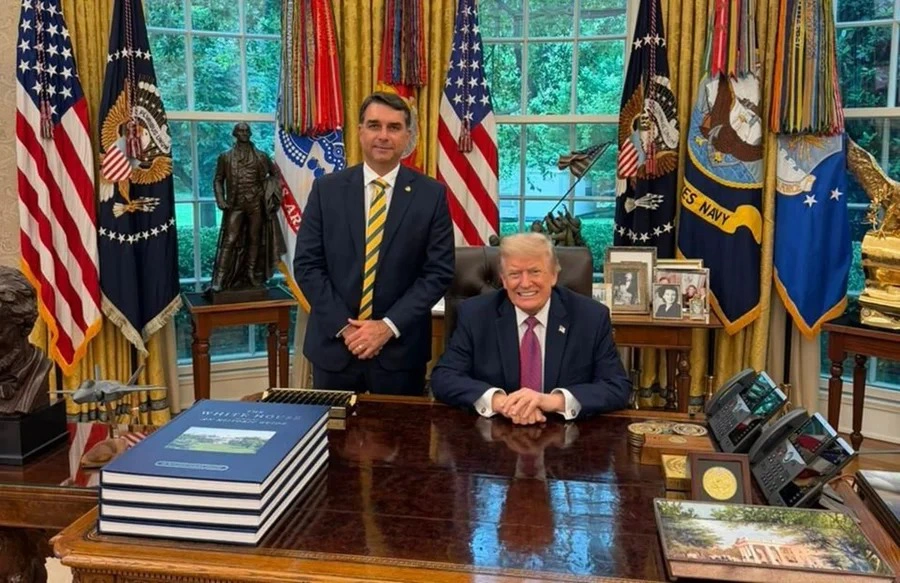 Flávio Bolsonaro e Donald Trump