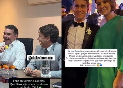 Flávio Bolsonaro e Michelle Bolsonaro parabenizam Nikolas Ferreira