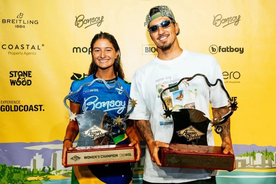 Gabriel Medina e Luana Silva conquistam Tríplice Coroa Australiana na Gold Coast