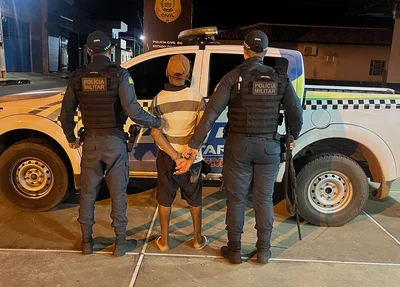 homem identificado pelas iniciais S.P.S. preso na noite desse domingo (17)