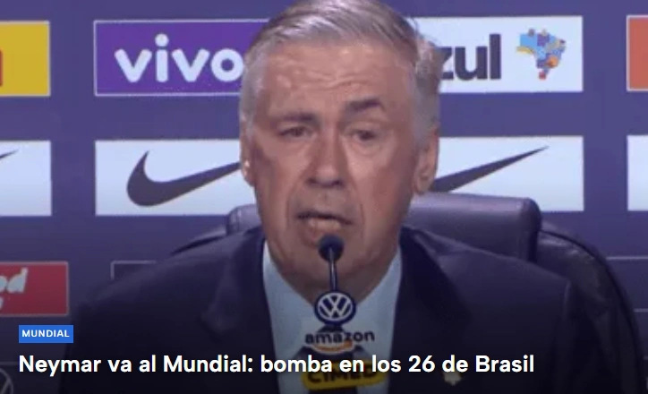 Jornal argentino TyC Sports repercute a convocação de Neymar para a Copa do Mundo