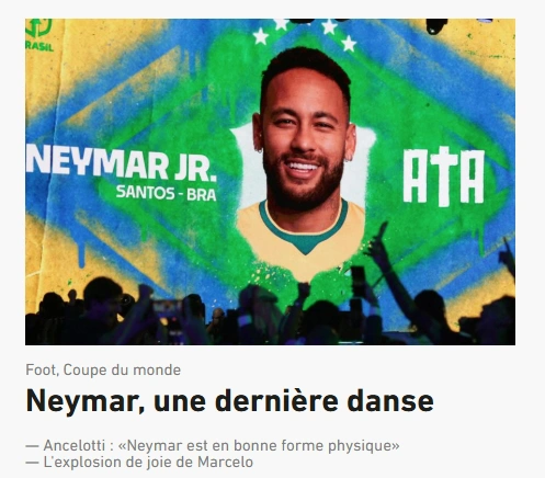 Jornal francês L'équipe repercute a convocação de Neymar para a Copa do Mundo
