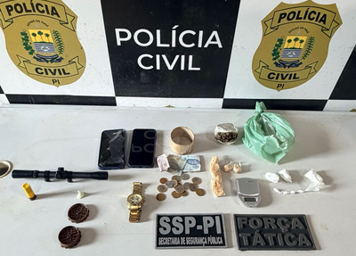 Material apreendido durante ação policial